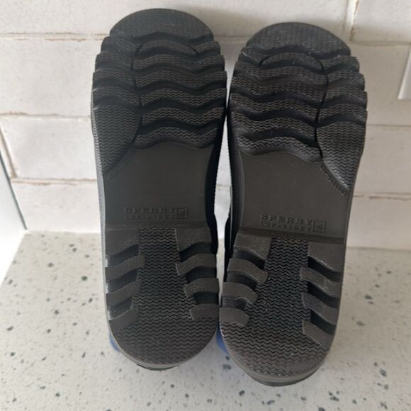 SPERRY Women’s Size 7 Waterproof Rubber Quilted Blue and Brown Rain Duck Boots - Picture 8 of 10